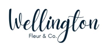 The image features the text Wellington Fleur & Co. written in elegant, dark blue script on a white background.